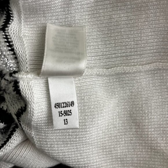 2/$30 White House Black Market Glittered One-Shoulder Zigzag Sweater Small #8918 - Picture 9 of 11